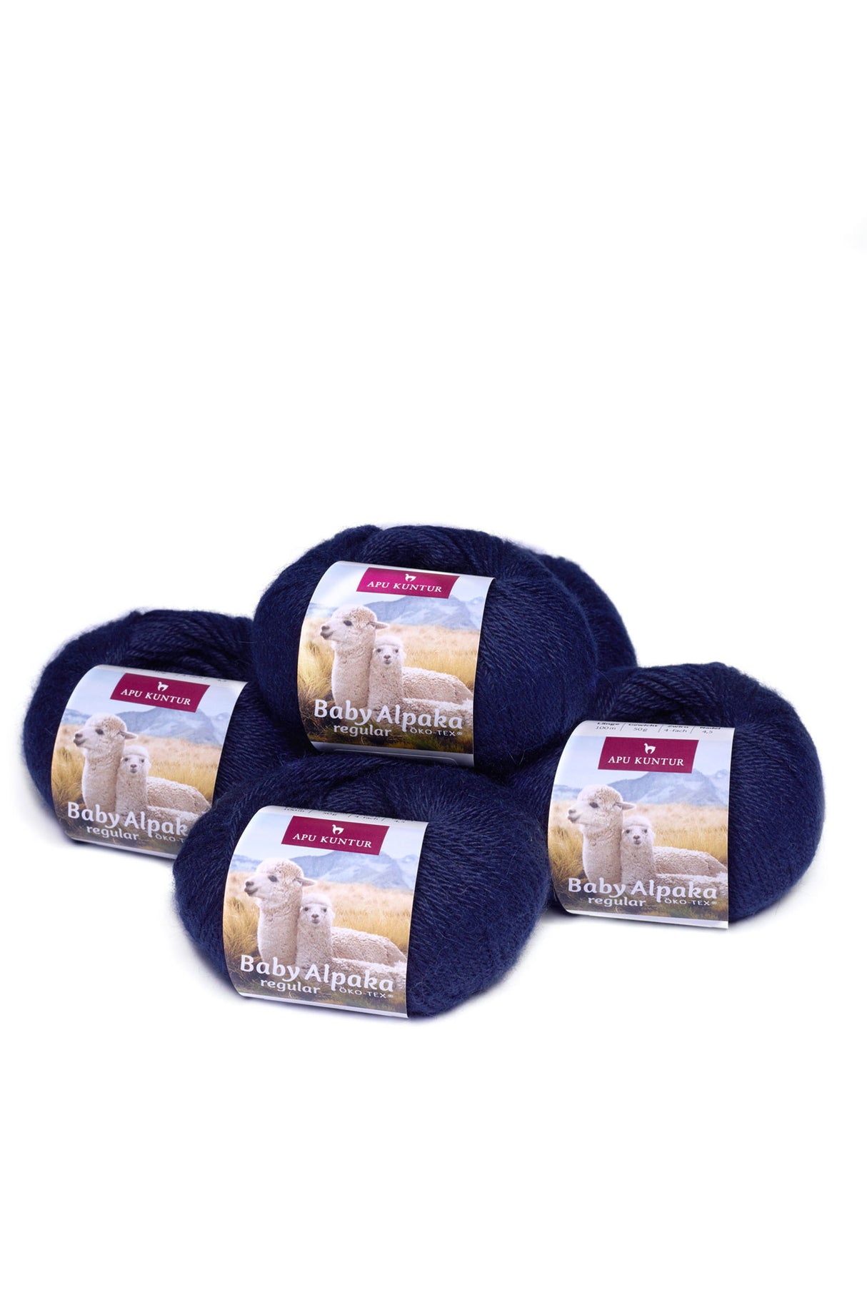 Alpaka Wolle REGULAR | 5x50g | 100% Alpaka | 36 Farben 07 dunkelblau one-size