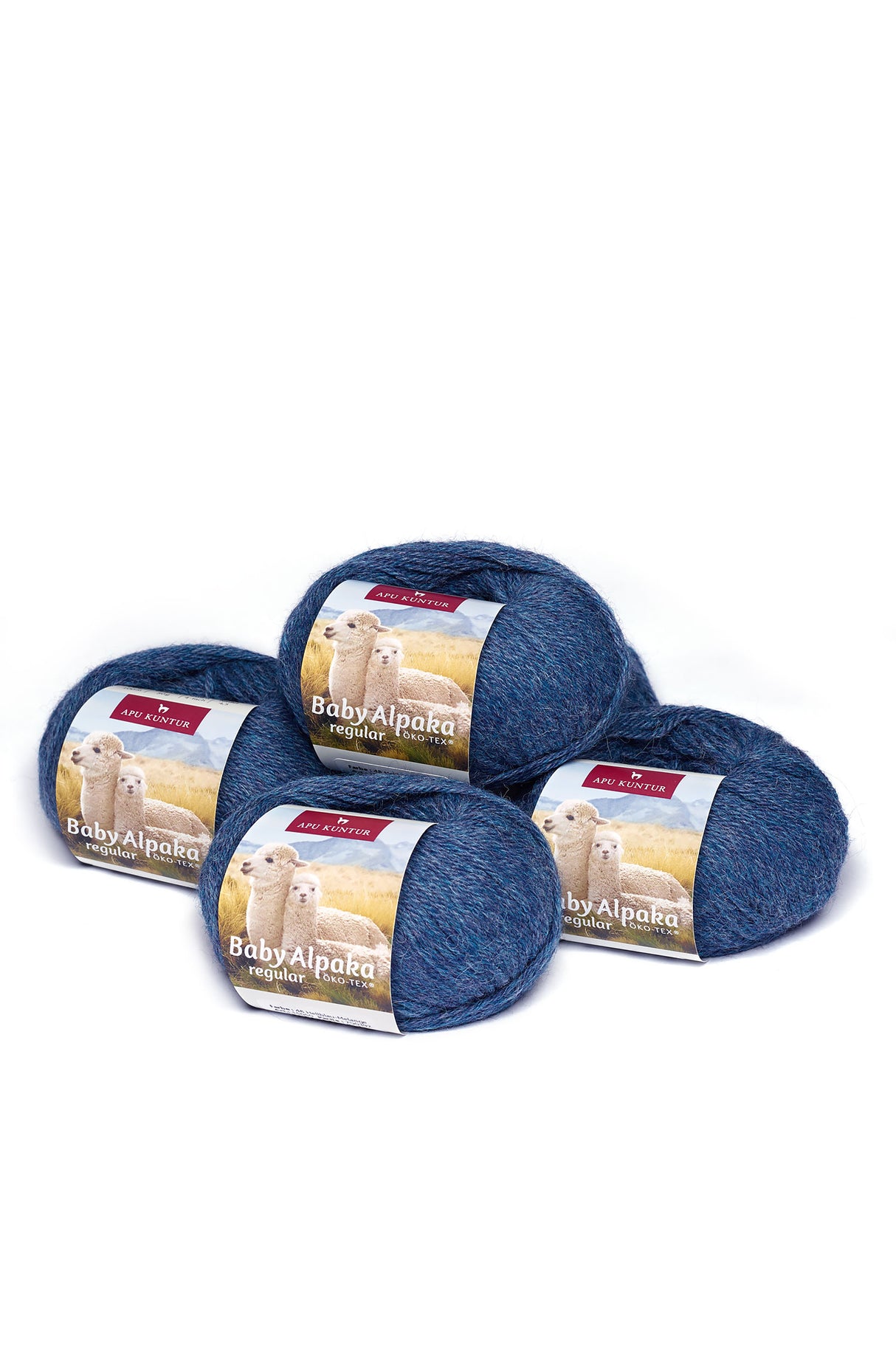 Alpaka Wolle REGULAR | 5x50g | 100% Alpaka | 36 Farben 48 hellblau melange one-size