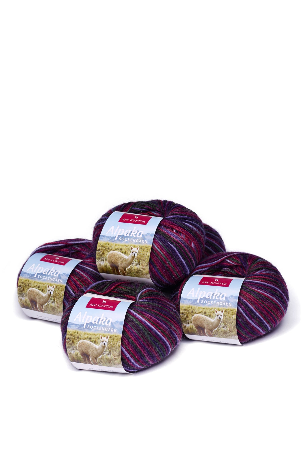 Alpaka Wolle SOCKENGARN | 5x50g | Alpaka-Woll-Mix | 12 Farben 33 violett-lila one-size