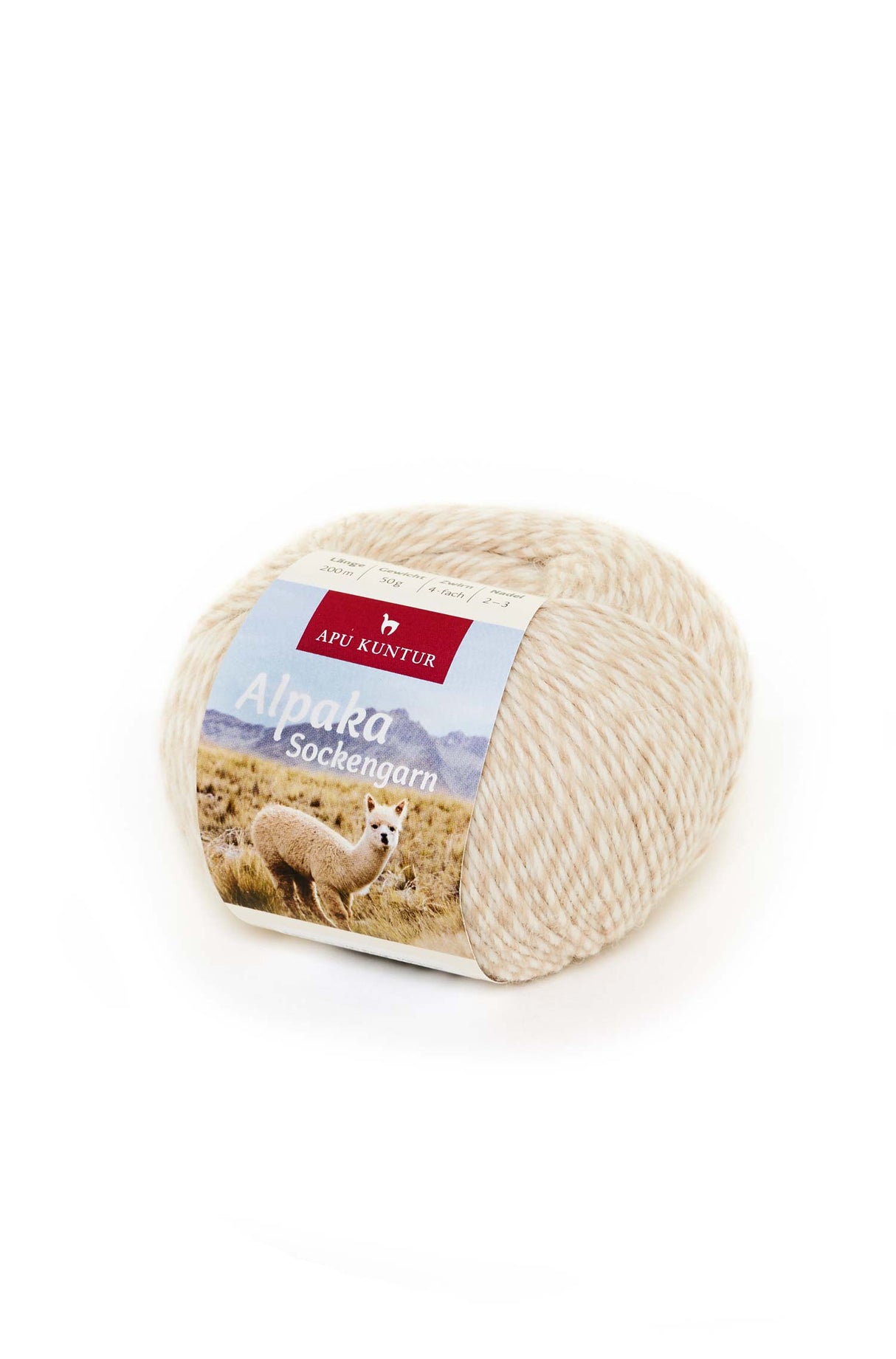 Alpaka Wolle SOCKENGARN | 50g | Alpaka-Woll-Mix N-105 Beige Melange one-size