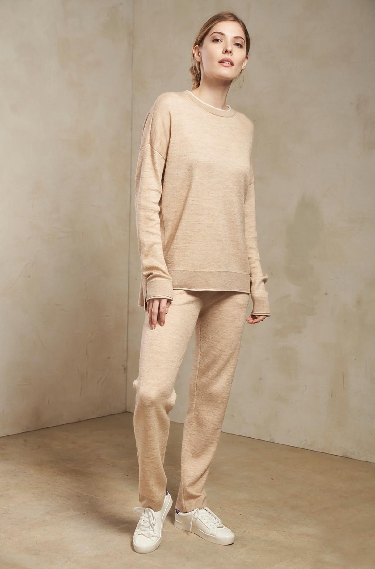 Jogging Pullover REDHILL Alpaka-Seide-Wolle Mix beige