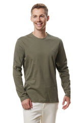 Longsleeve Shirt Herren MATEO aus 90% Bio Pima Baumwolle und 10% Royal-Alpaka light olive