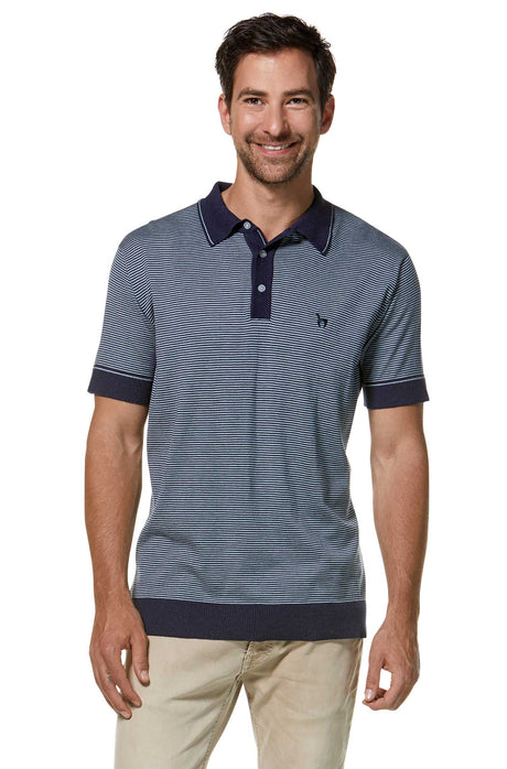 Poloshirt Herren DIEGO aus 90% Bio Pima Baumwolle und 10% Royal Alpaka blau